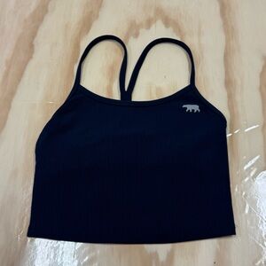 Running Bare Racerback Sports Bra Navy 2/4